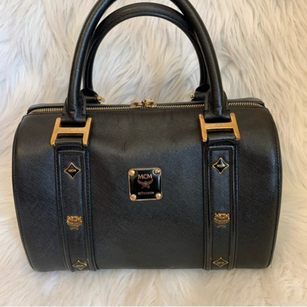 Mcm Studded Boston Bag